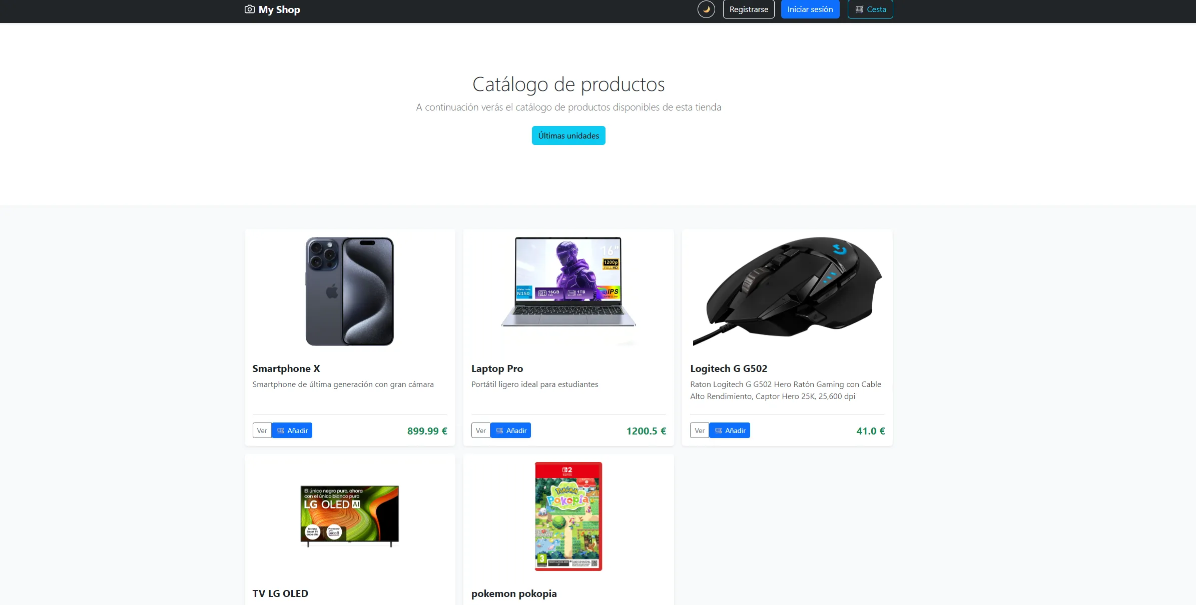 Captura del proyecto E-commerce Completo
