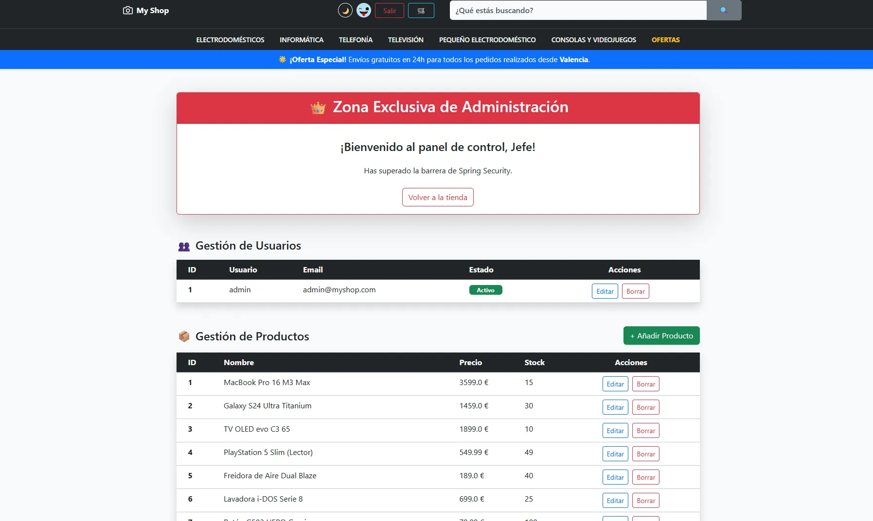Captura del proyecto E-commerce Completo