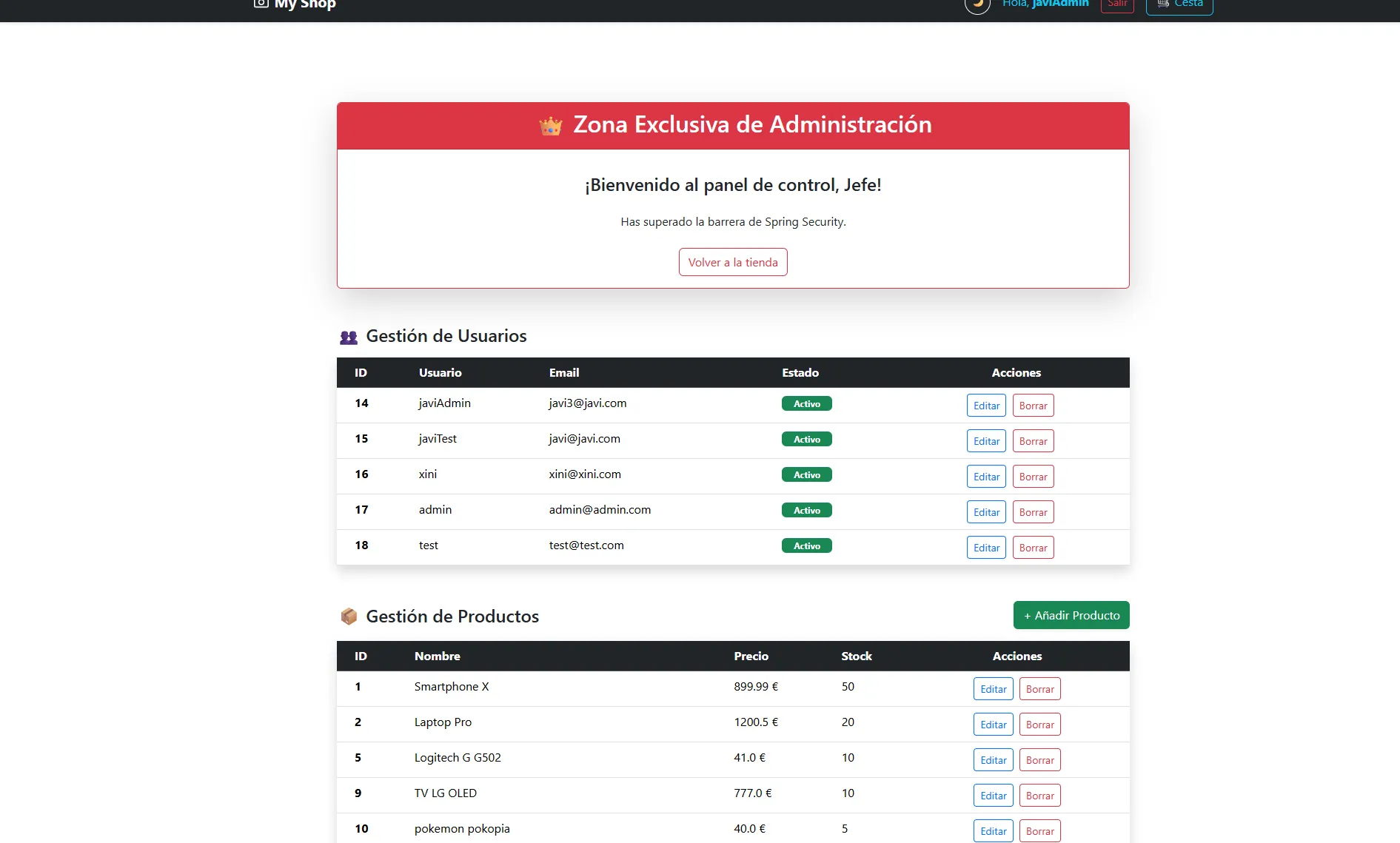 Captura del proyecto E-commerce Completo