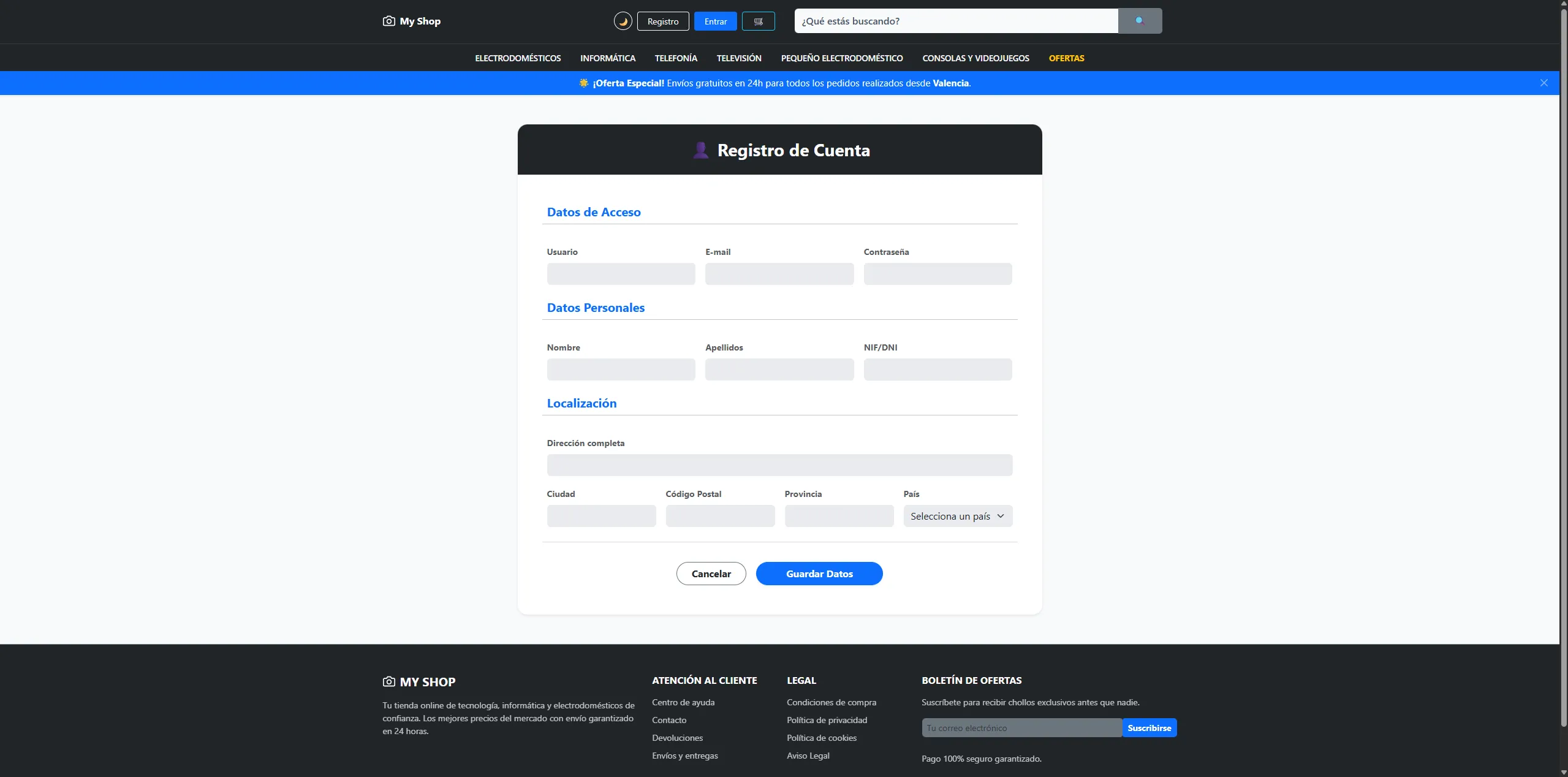 Captura del proyecto E-commerce Completo