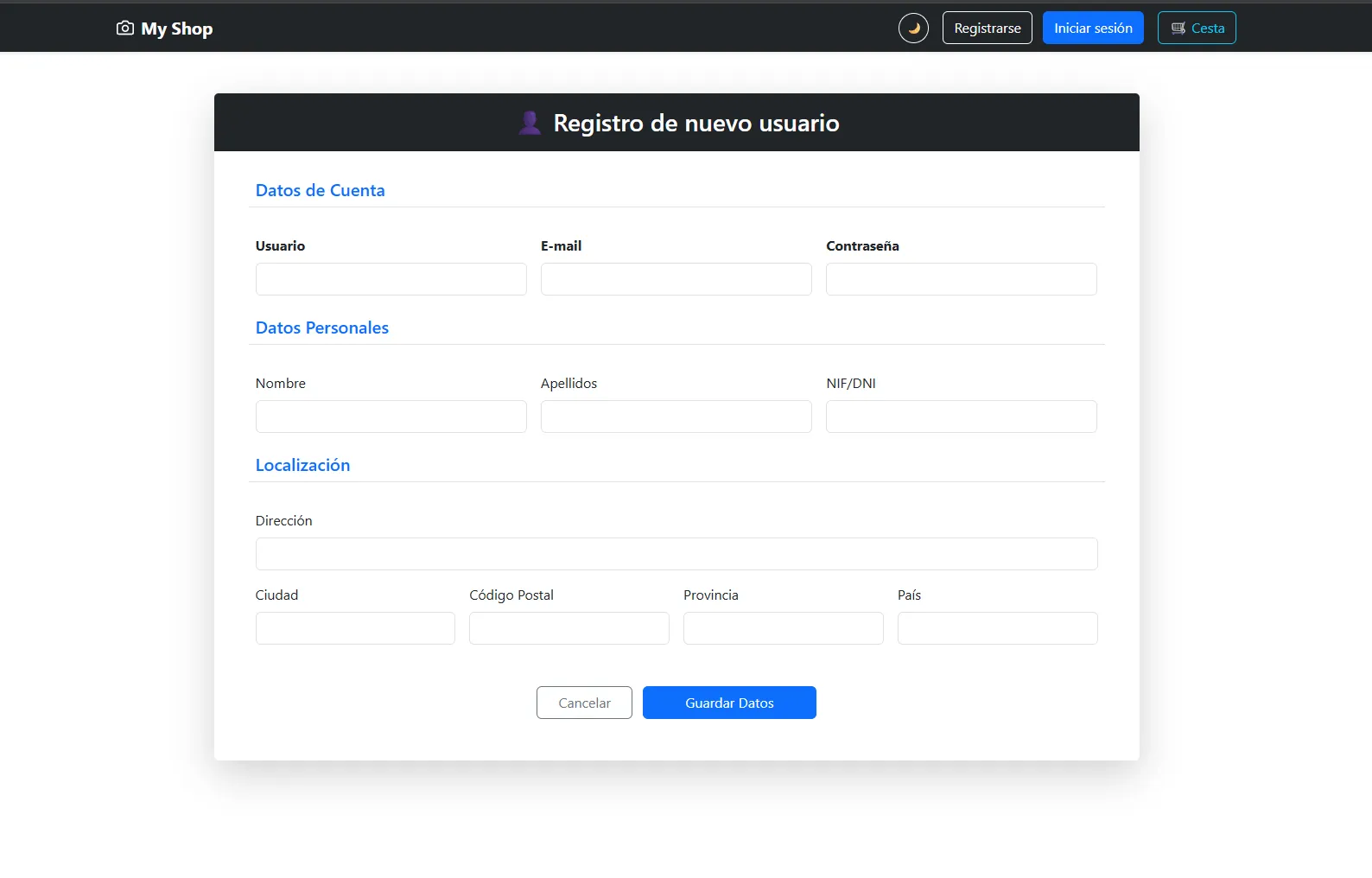 Captura del proyecto E-commerce Completo