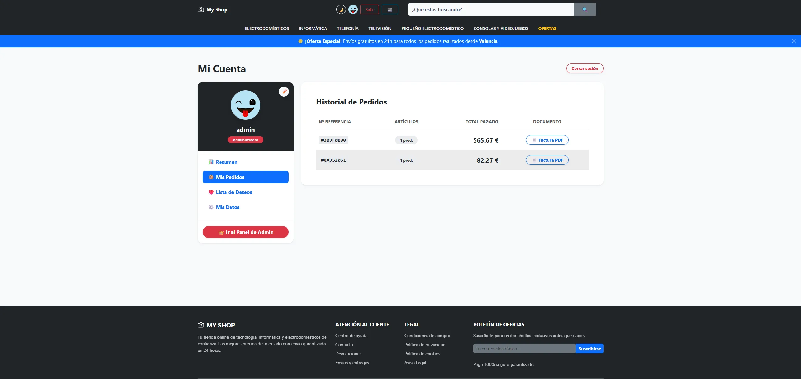 Captura del proyecto E-commerce Completo